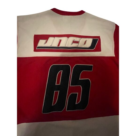 JNCO Red & White Mesh Long Sleeve Hockey Jersey Size XXL Sports USA - Picture 3 of 15